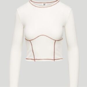 White Long Sleeve with Orange Detailing